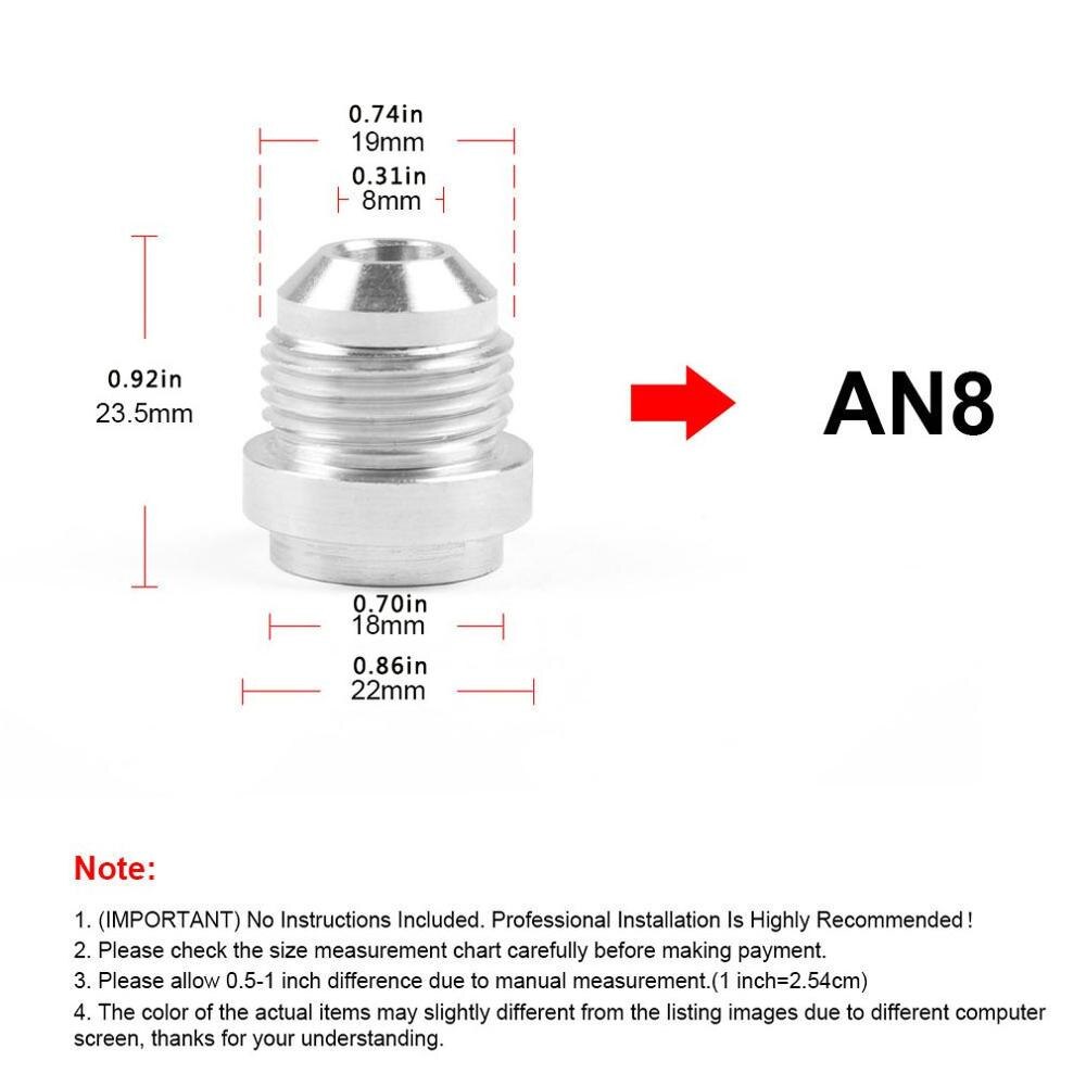 An6 an8 an10 hitsattu alumiiniliitos autoöljyputken hitsausliitos alumiinimoottorin öljynpoistoaukon liitin: An8