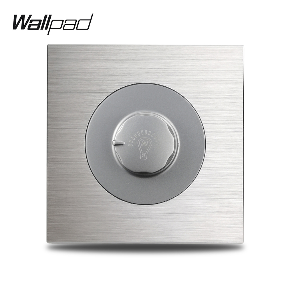Interruttore per applique da parete in alluminio marrone con pulsante portato rotondo 1 2 3 4 banda passa attraverso l'interruttore incrociato pannello spazzolato Wallpad serie L6: 4XL / Argento