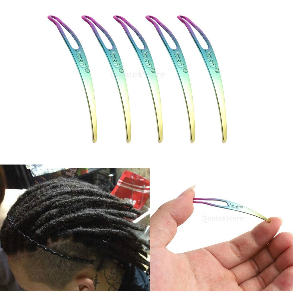 5 Pieces Interlocking Tool Dreadlocks Tool Kit Sisterlock Crochet Needle Curved Hair Braiding for Maintaining Your Dreadlocks