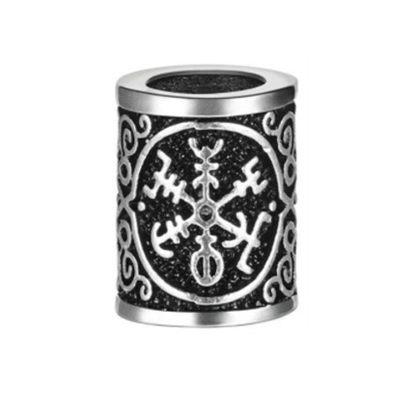 1-5 stücke Wikinger Rune Haar Bart für Haar flechten Schmuck, Der Haar Bart Handwerk Schmuck DIY Große See perle Zubehör: 1pc   Nein.5