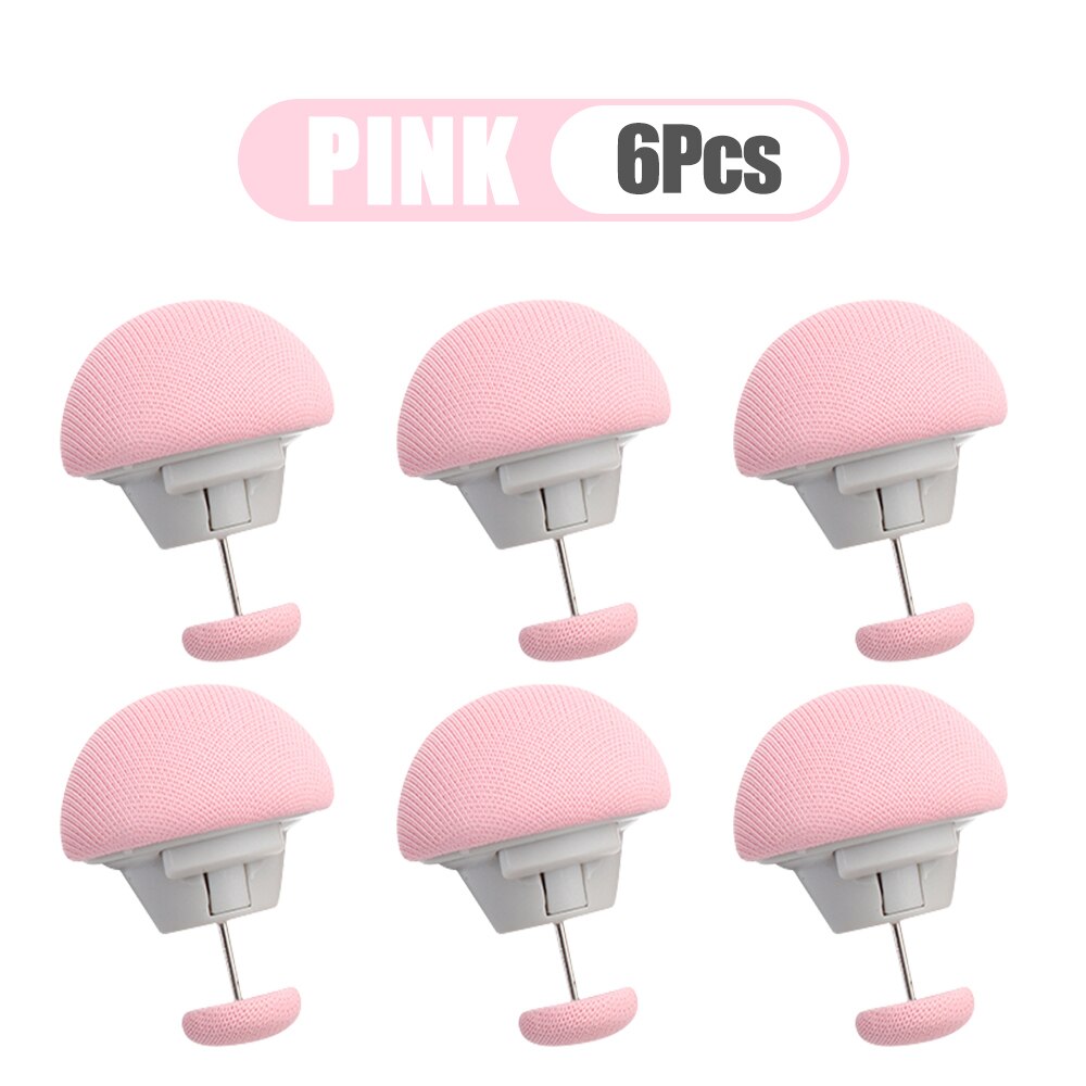 4/6 st svamp täcke hållare lakan grippers clips set halkfri en nyckel för att låsa upp för filtskydd klädnypor fästen: 6 st rosa