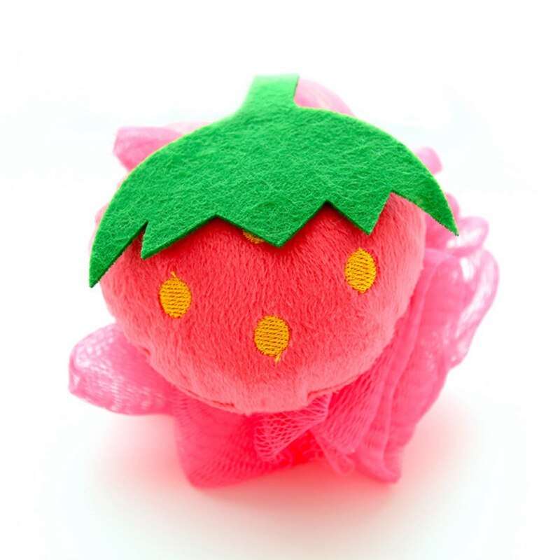 Children Bath Ball Fruit Shape Baby Kids Bath Wipe Soft Large Foaming Ball Infant Nursing Supplies Bath Flower: S