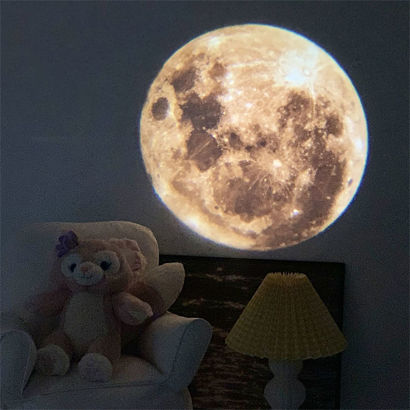Aurora Moon Galaxy Projection Lamp Background Atmosphere Night Light Earth Projector Photography Lamp for Birthday