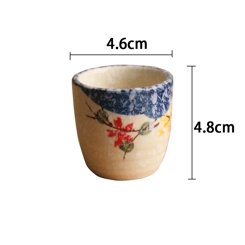 Taza de vino blanco antiguo de cerámica de estilo japonés de 50ml, juego de sake, taza de café retro para el hogar, olla de vino, taza clásica shochu: Rojo