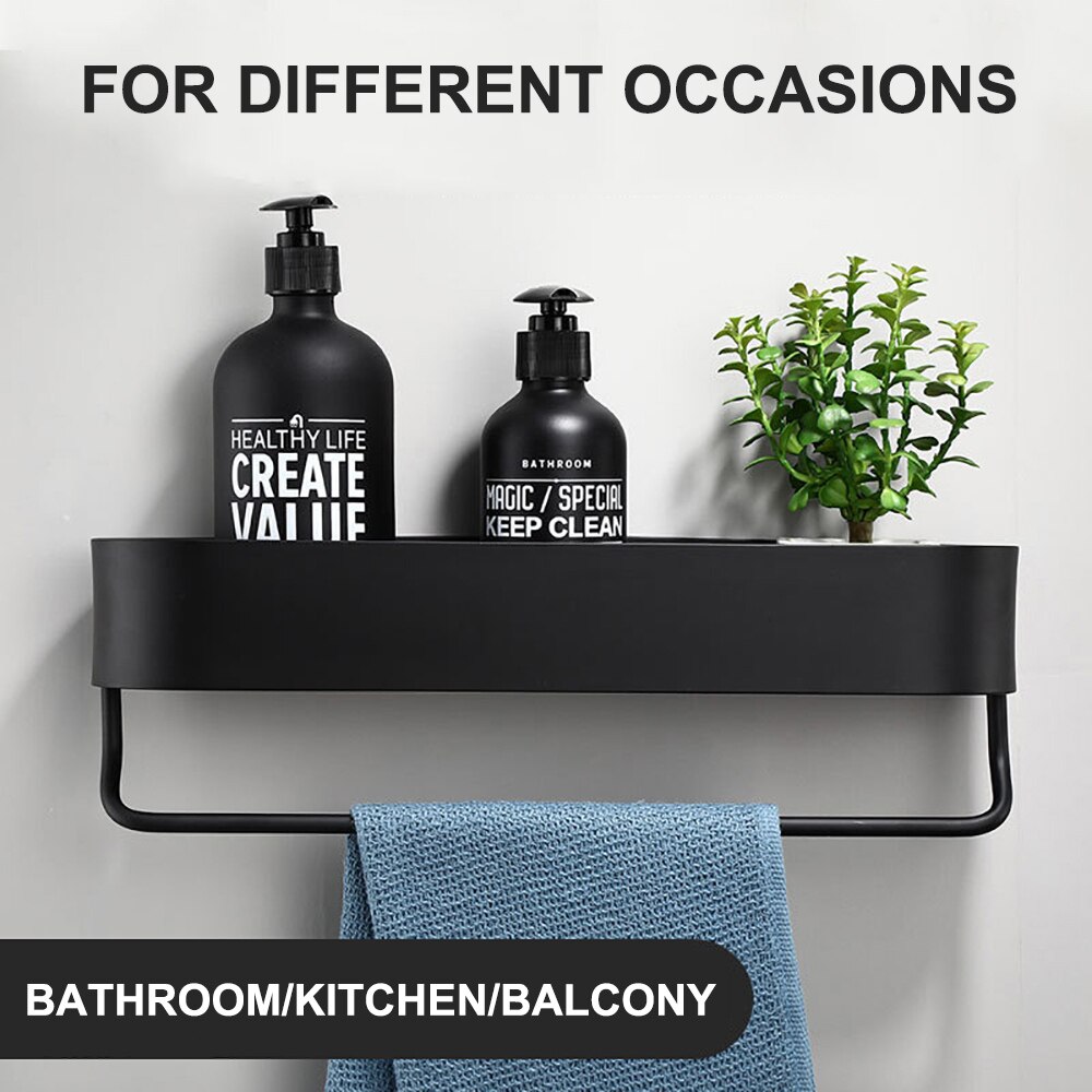 Wall Mount Bathroom Shelf Rack Bath Shower Storage Organizer Shower Caddy Holder Kitchen Shelf Organizer Bathroom Accessories