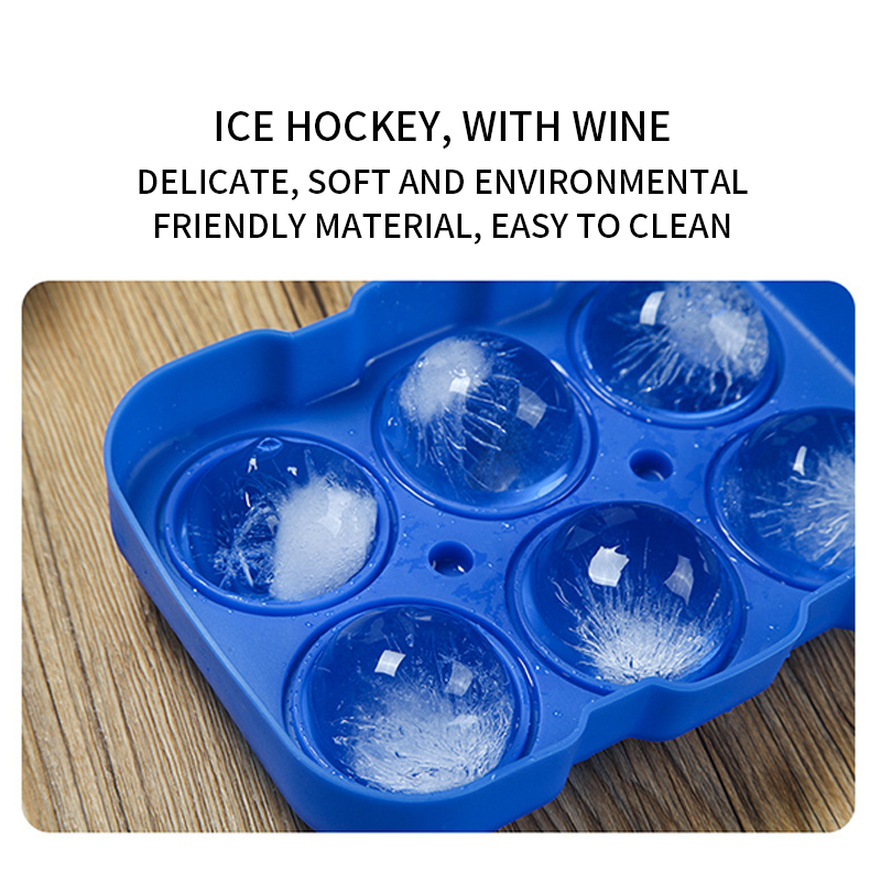 6 cellules grande sphère glace Cube plateau whisky vin Cocktail fête Bar accessoires grand fabricant de glaçons Silicone moule