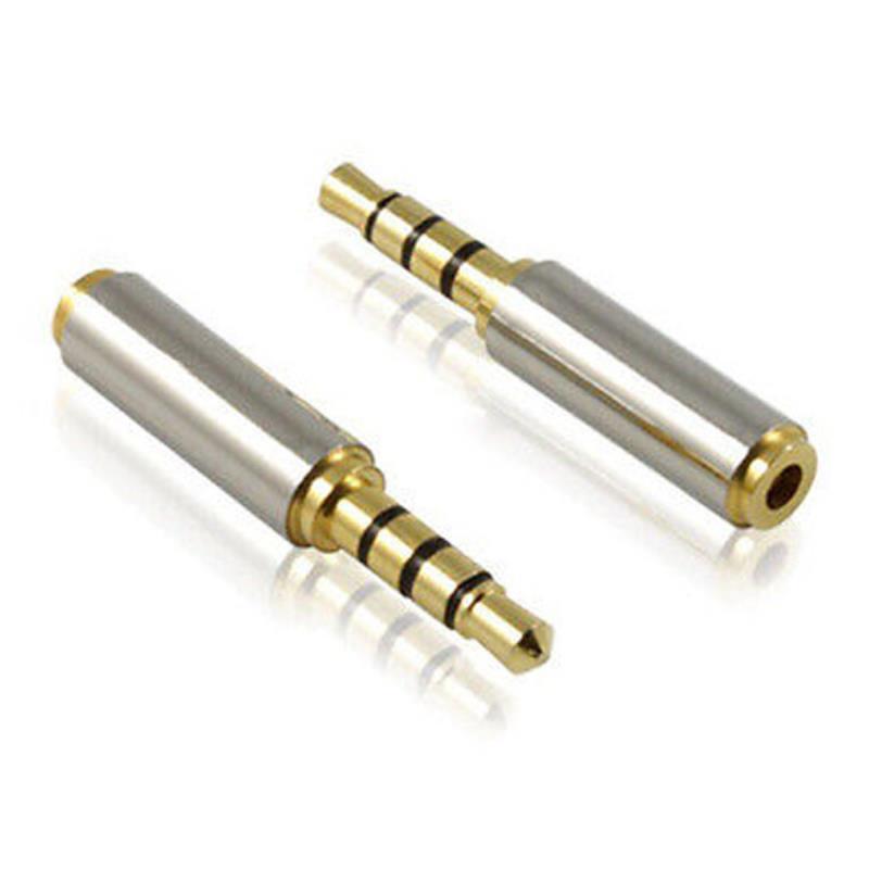 2Pcs Gold 3.5mm to 2.5mm / 2.5 mm to 3.5 mm Female Audio Stereo Adapter Plug Converter Headphone Jack For Nokia Earphone Adapter