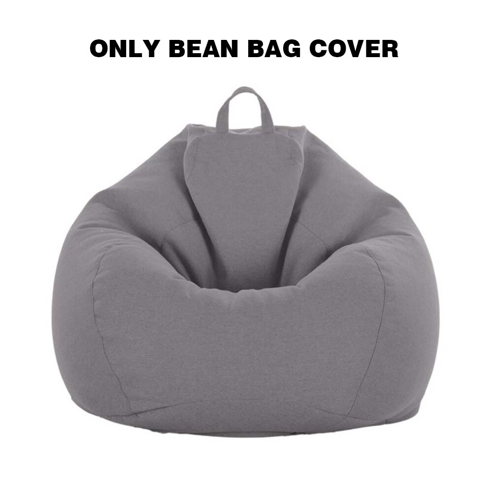 Pouf housse doux intérieur chambre paresseux transat adultes enfants Extra grande salle de jeux lavable pas de remplissage linge de rangement décor à la maison: Dark Grey 70x80cm