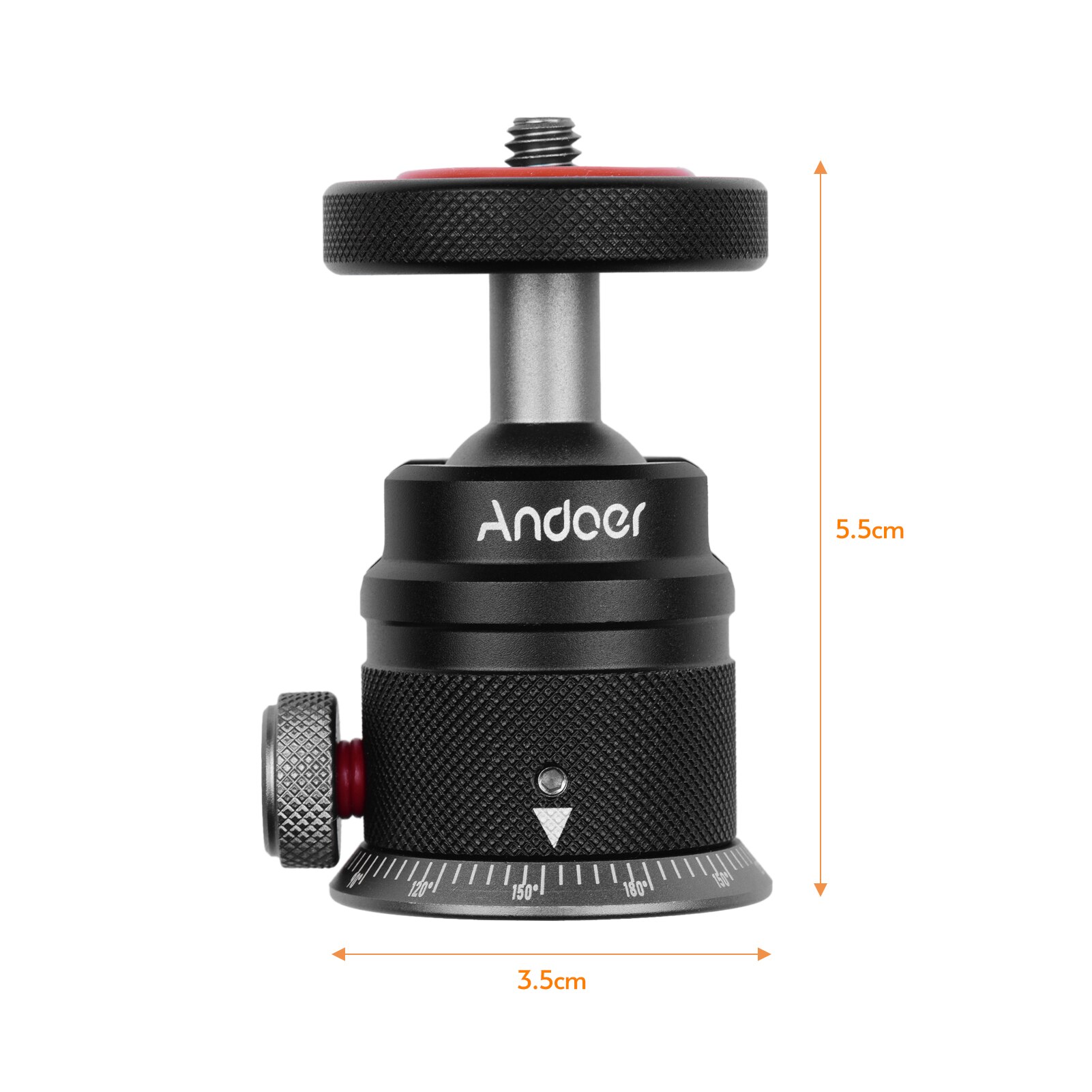 Andoer-trípode de aleación de aluminio con cabezal de bola, Base panorámica escalada, montaje Universal 1/4 para trípode de cámara sin espejo DSLR