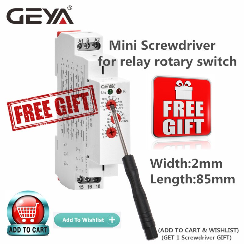 GEYA GRT8-B Delay OFF Timer Relay Electronic Type 16A AC230V OR AC/DC12-240V
