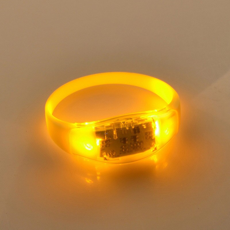 Brazalete de silicona Unisex con luz LED controlada por sonido, brazalete de silicona con brillo activado, para Festival, , NOV99