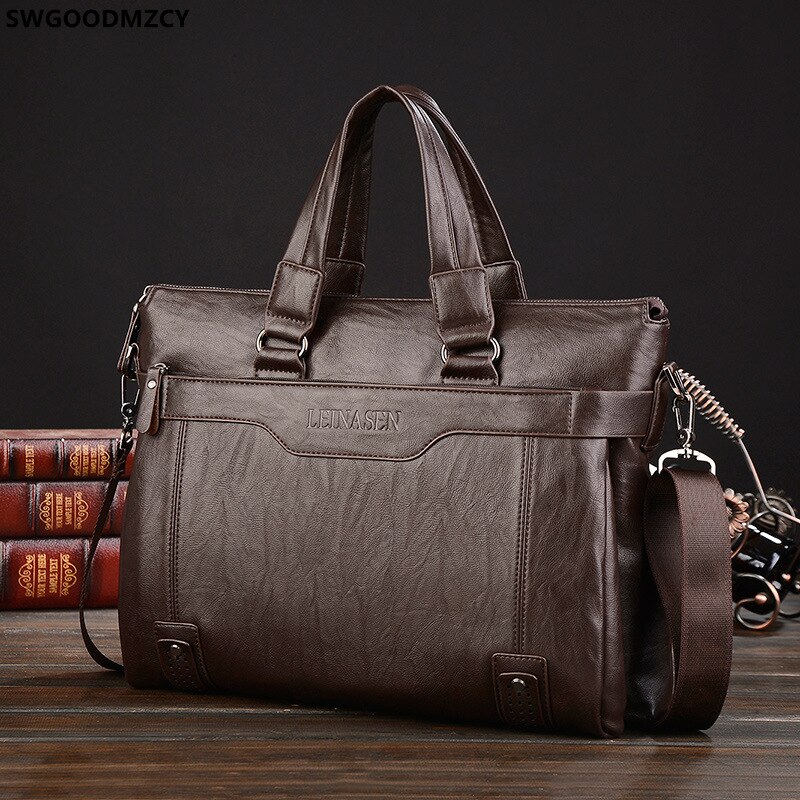 Schoudertassen Voor Mannen Aktetas Mannen Handtas Lederen Aktetassen Crossbody Tassen Voor Mannen Portafolio Computer Tas Сумка Мужкая Плеч