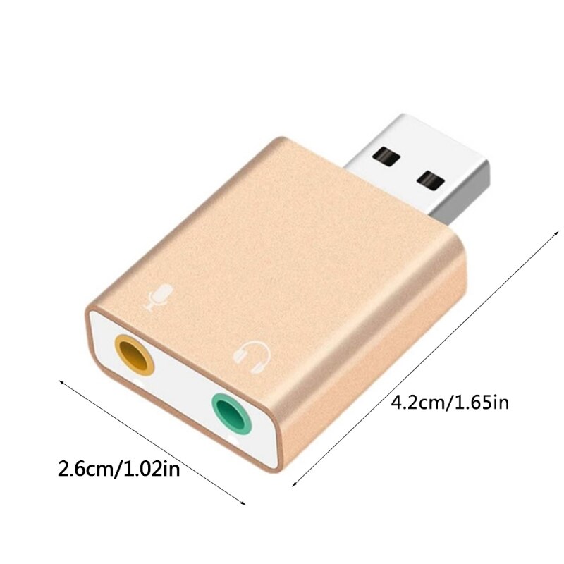 USB Input to 3.5mm TRS Headphone or Mic 3.5mm TRS Microphone to USB 2.0 Stereo Audio External Sound Card Adapter Convert
