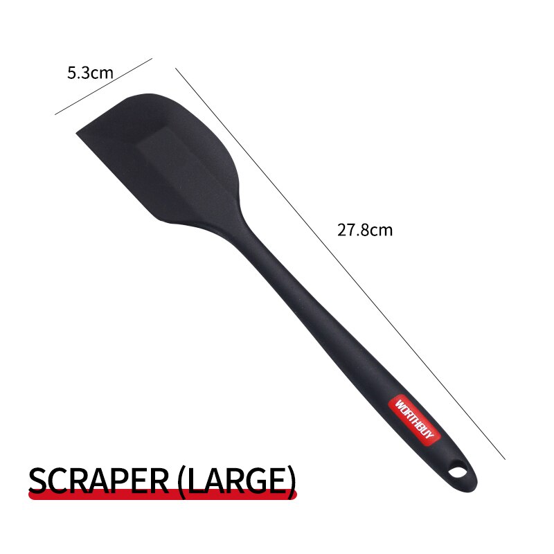 WORTHBUY Silicone Pastry Brushes Spatula Set Heat-Resistant Non-Stick Cake Oil Brush For Baking BBQ Kitchen Cooking Utensils Set: Spatula Large