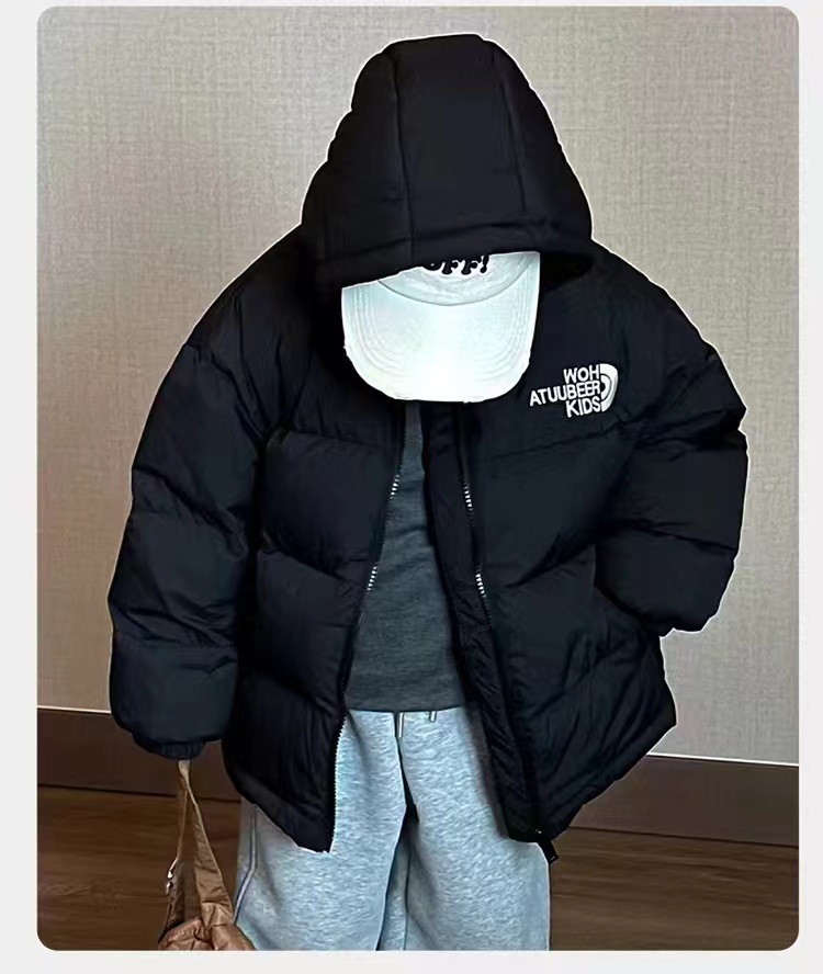 Lasten untuvatakki talvi lasten untuvatakki pojille ja tytöille paksuuntunut lämmin hupullinen lasten leipävaatteiden untuvatakki