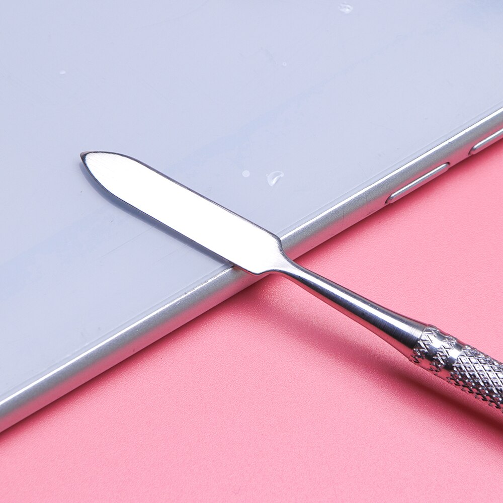 1pc 2 ways Stainless Steel Cuticle Cutter Nail Art Polish Tool Double Sided Pusher Remover Stirring Rod Manicure Cleaner SA809