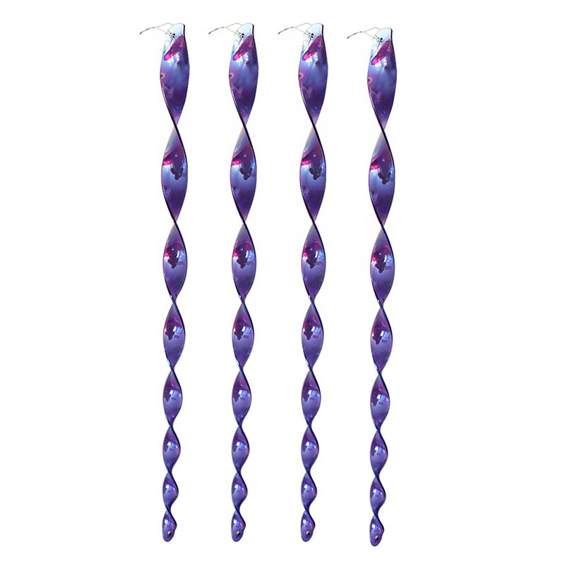 4Pcs Hanging Protect Crop Deterrent Repellent Pigeons Reflective Safe Bird Scare Rod Garden Spiral Outdoor Portable: purple-50CM