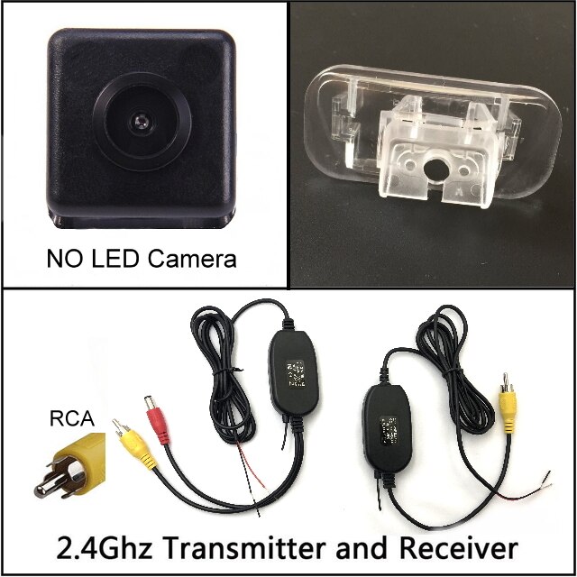 Yazh hd ccd achteruitrijcamera voor mercedes-benz a-  w245 w169 radio achteruitrijcamera, waterdichte nachtzichtcamera: Draadloos geen led