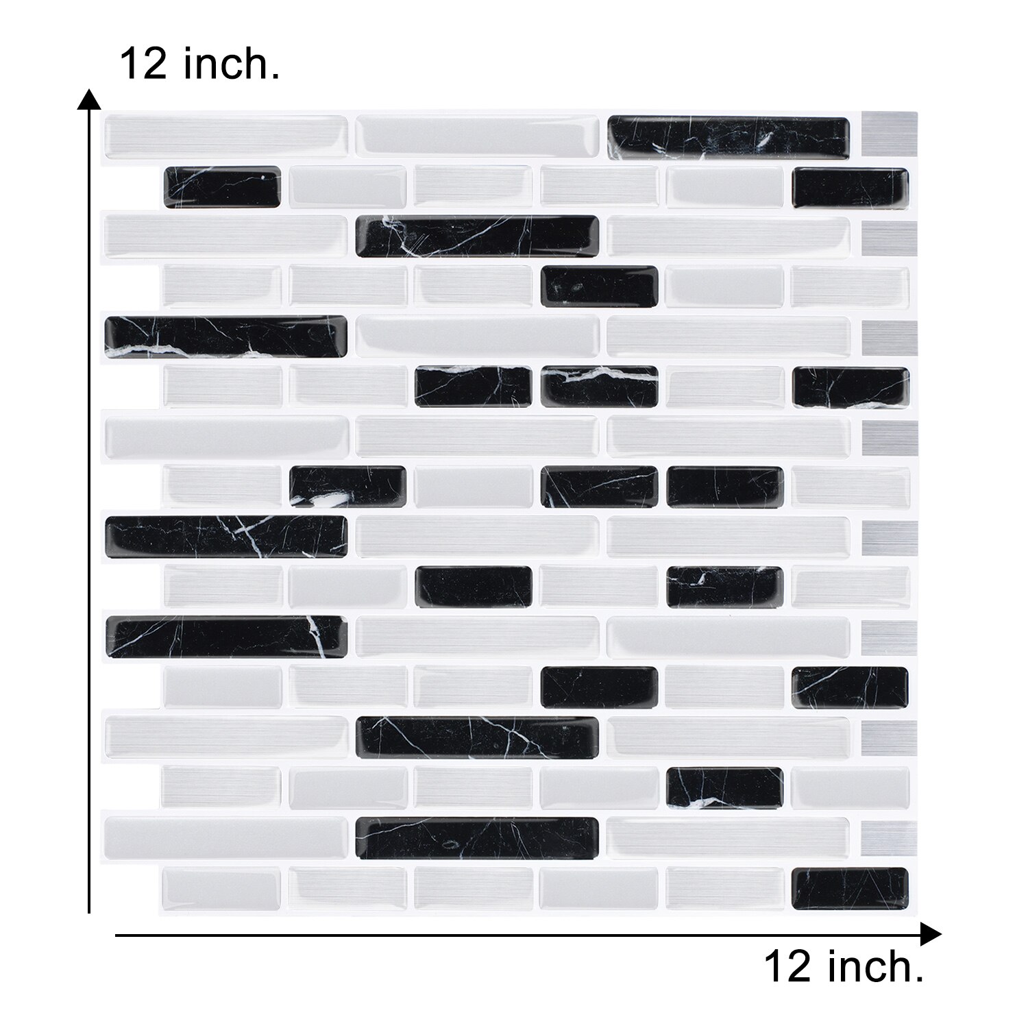 (30.5*30.5 cm) schwarz-weiß gestreifte wandaufkleber, wasserfest, selbstklebend, 3d- effekt, für cafés, dekorative blende, zum abziehen und aufkleben: T80024