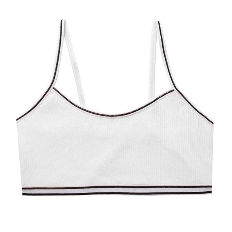 Tenåringer pubertet jente søt godteri farge sport trening bh undertøy stripet lappeteppe tråd ribbet trådløs bralette Vest 8-16t: 1