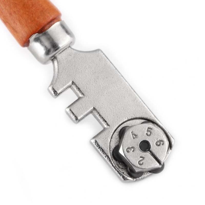Glassnijder Duurzaam 130mm Professionele Zes Wiel Glassnijder Craft Cutting Kit Tool Met Houten Handvat Huishoudelijke Gereedschap