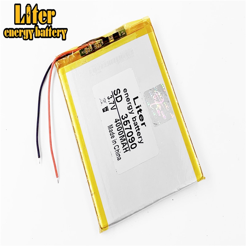 387090 357090 337090 3.7v 4000 mah liter energibatteri litiumpolymerbatteri med kort för surfplatta  u25gt