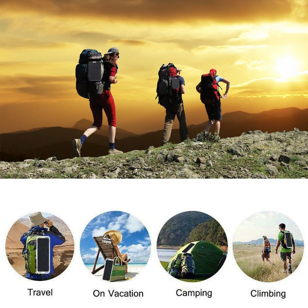 50w høyeffektive solcellepanel 360 roterende utendørs camping solcelle batterilader 3m/10ft kabel  ip67 vanntett telefonlading
