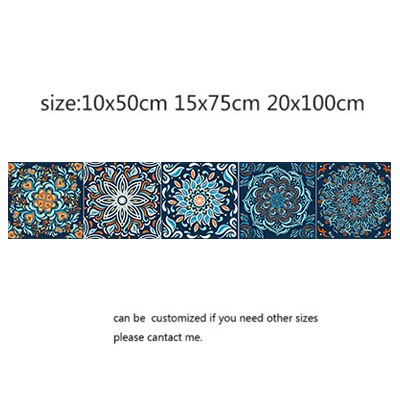 Mandala autoadhesivo árabe, pegatinas de pared, Anti aceite, impermeable, azulejos de imitación, cocina, decoración de baño, arte de pared: 4 / 10x50cm