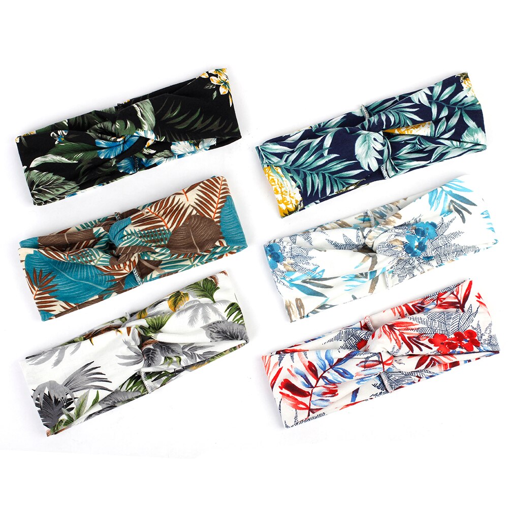 Geebro-turbante elástico de retales para mujer, diademas giratorias, cintas elásticas para el pelo, diadema de para Yoga, cinta para la cabeza para Spa para niña