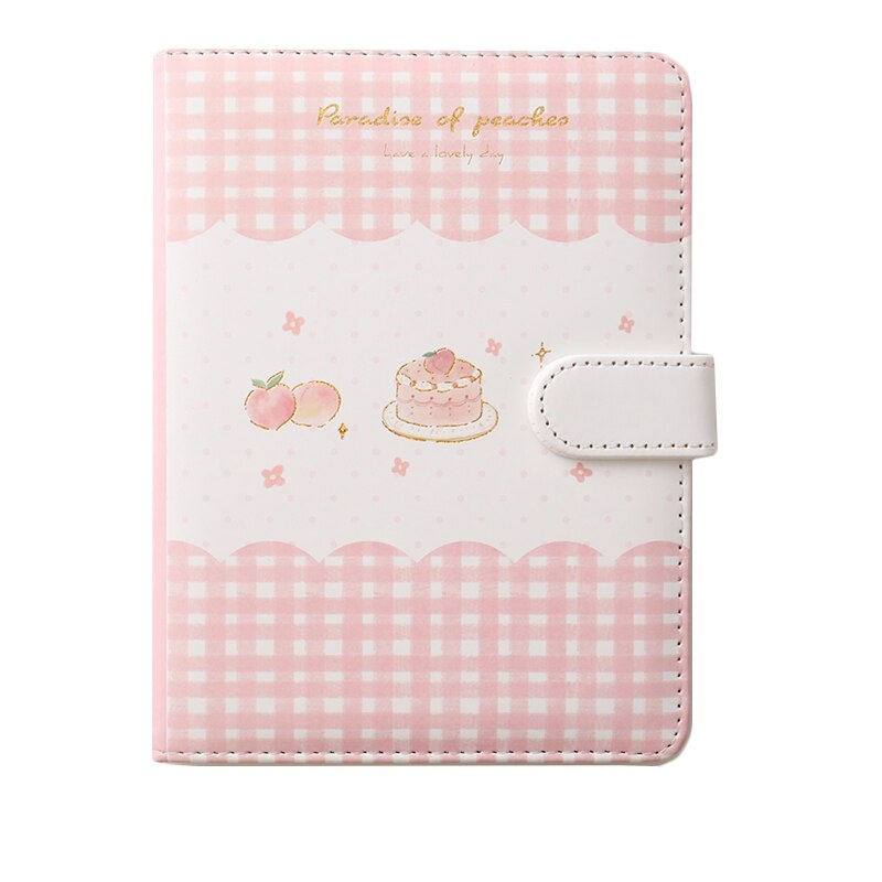 Kawaii melocotón cuaderno PU lindo de fruta diario Agenda planificador Colegio suministros: B