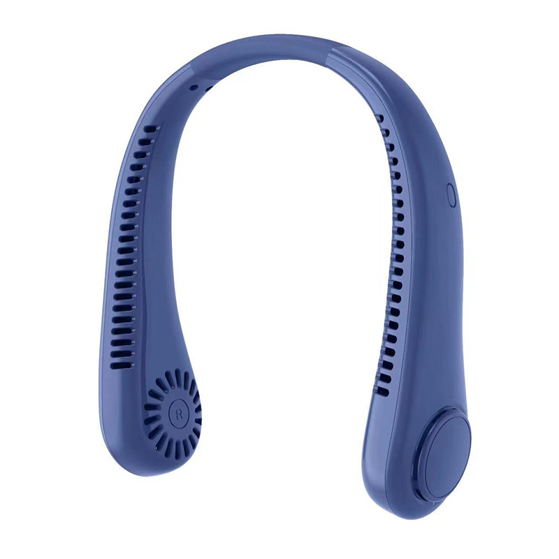 Bärbar mini hängande halsfläkt 3000ma bladlösa halsbandsfläktar digital display kraftfull luftkylare usb uppladdningsbara elektriska fläktar: Grön