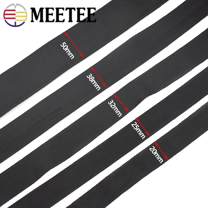 5Meter Meetee 20-50Mm Polypropyleen Double-Layer Spanband Diy Zakken Handvat Lint Kledingstuk Buisvormige Tape naaien Accessoires