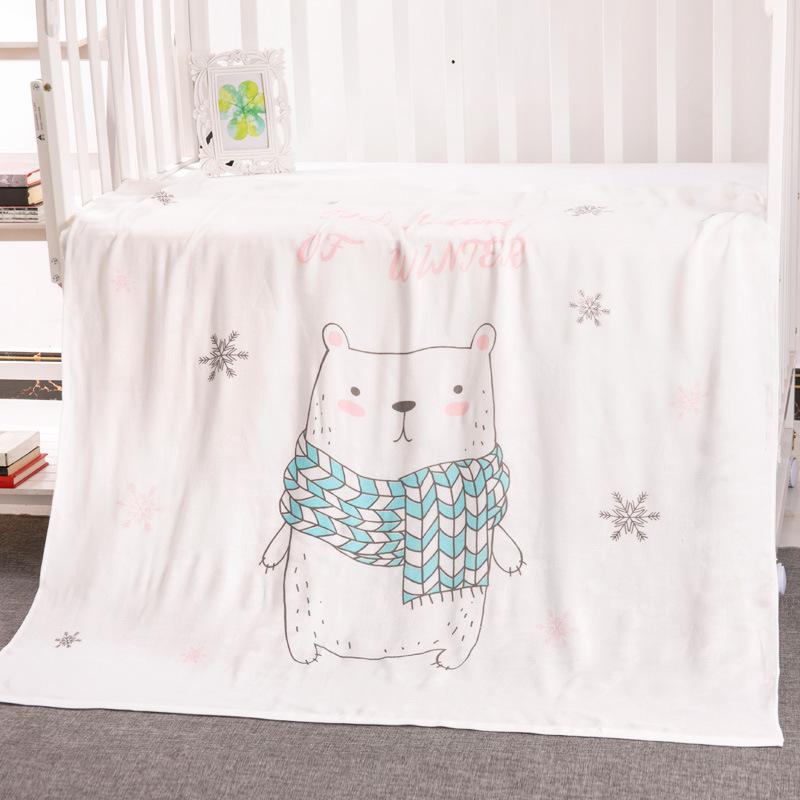 Colchas delgadas de doble cubierta en verano, aire acondicionado en verano y artículos frescos para bebés para recién nacidos 110*110cm: snow bear