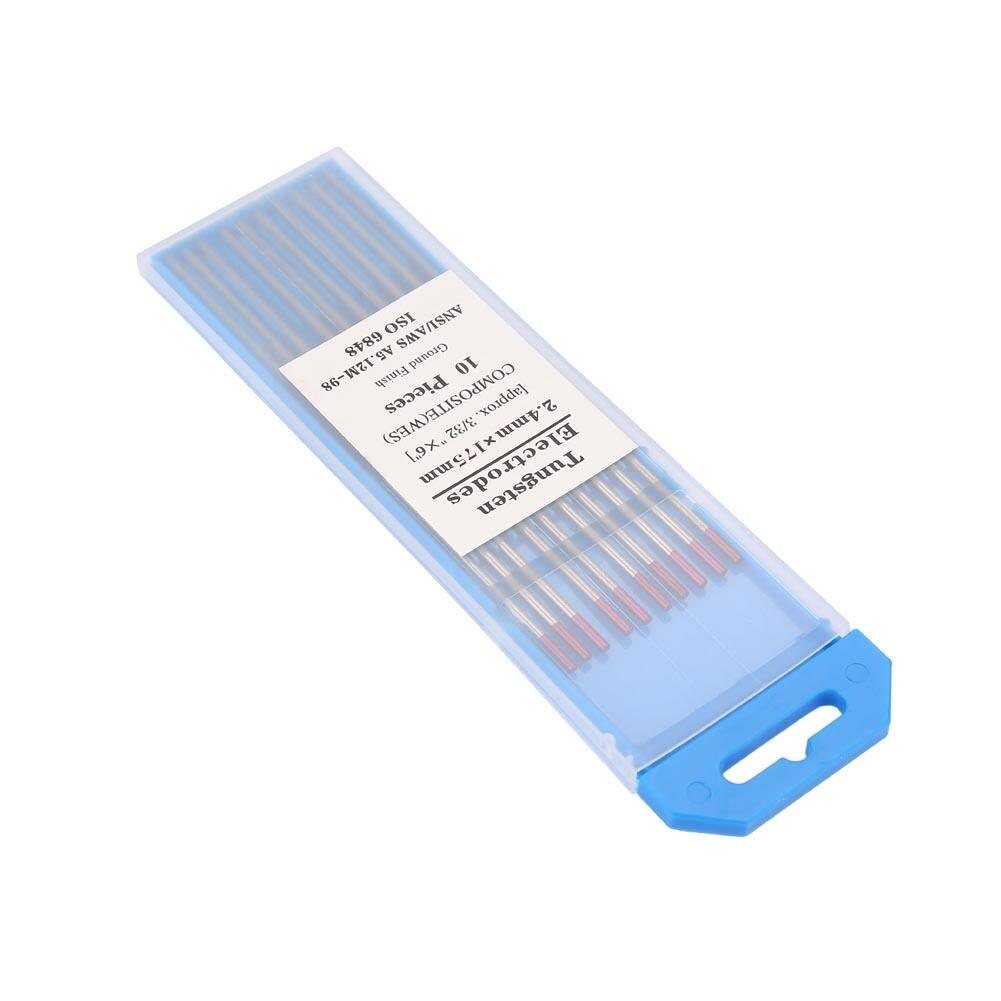 10 stk tig svejsning komposit wolfram elektroder 2.4 * 175mm/150mm ( wes lilla ) 10- pak wolfram elektrode