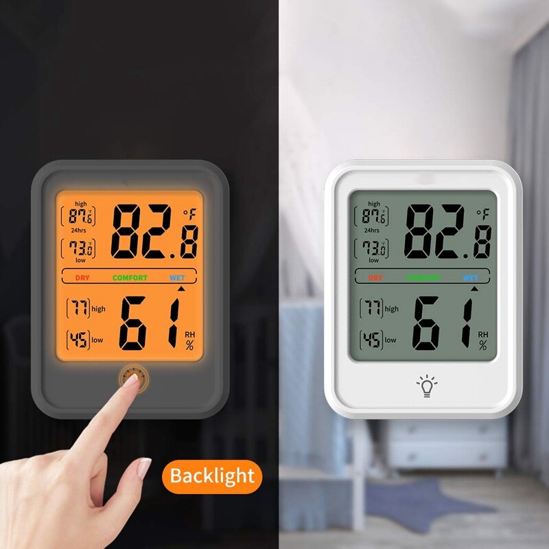 Digital Hygrometer Indoor Thermometer Accurate Temperature Monitor Meter Humidity Gauge with Backlight for Home Office Greenhous