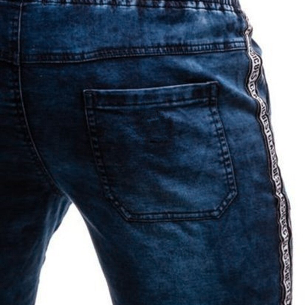 Pantalones vaqueros de motorista ajustados para hombre, pantalones cortos desgastados, Vaqueros Capri, a la altura de la rodilla, Y10