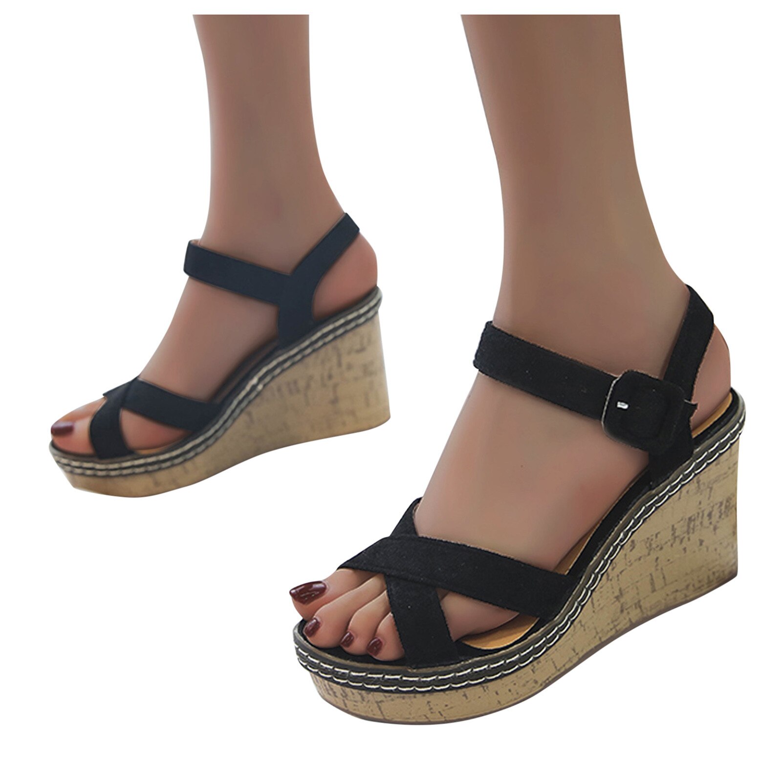 Zomer Hoge Hak Open Teen Muffin Platform Dikke Zolen Vrouwen Schoenen Zomer Mode Sandalen Schoenen Slippers Strand schoenen