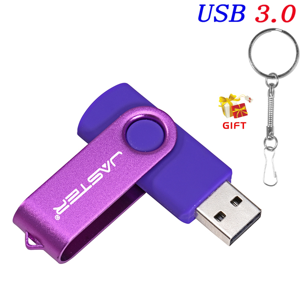 USB 3.0 USB Flash Drive 128GB Rotatable Pen Drive 64G Wedding Memory Stick 32G 16G Free Chain Pendrive 8G Silver USB Stick: PURPLE / 16 GB