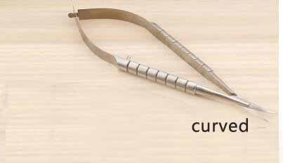 Hornhinde saks titanium legering oftalmisk instrument værktøj lige spids buet spids rustfrit stål mikrokirurgi saks: 1 pc buede