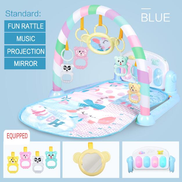 Baby Music Rack Play Mat Kid Rug Puzzle Carpet Piano Keyboard Infant Playmat Early Education Gym Crawling Game Pad Toy GYH: Blue