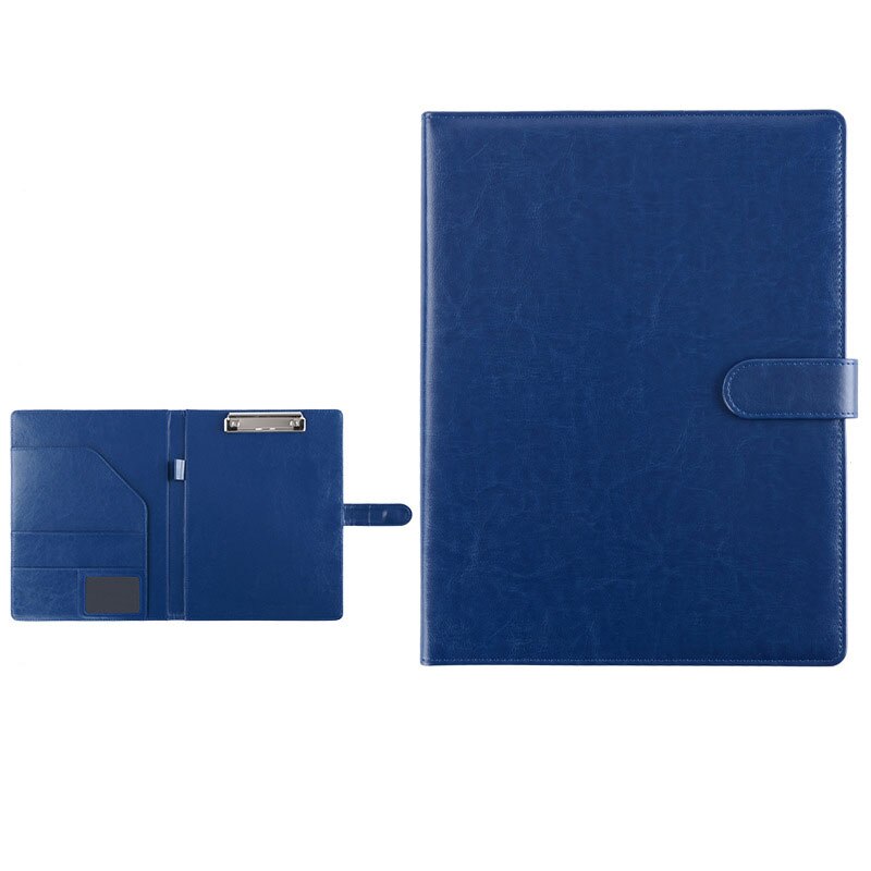Vergadering Bestandsmap Multifunctionele Manager Map A4 Zakelijke Informatie Boek Lederen Map Schrijfblok Pad Schoolbenodigdheden: Board clip-blue
