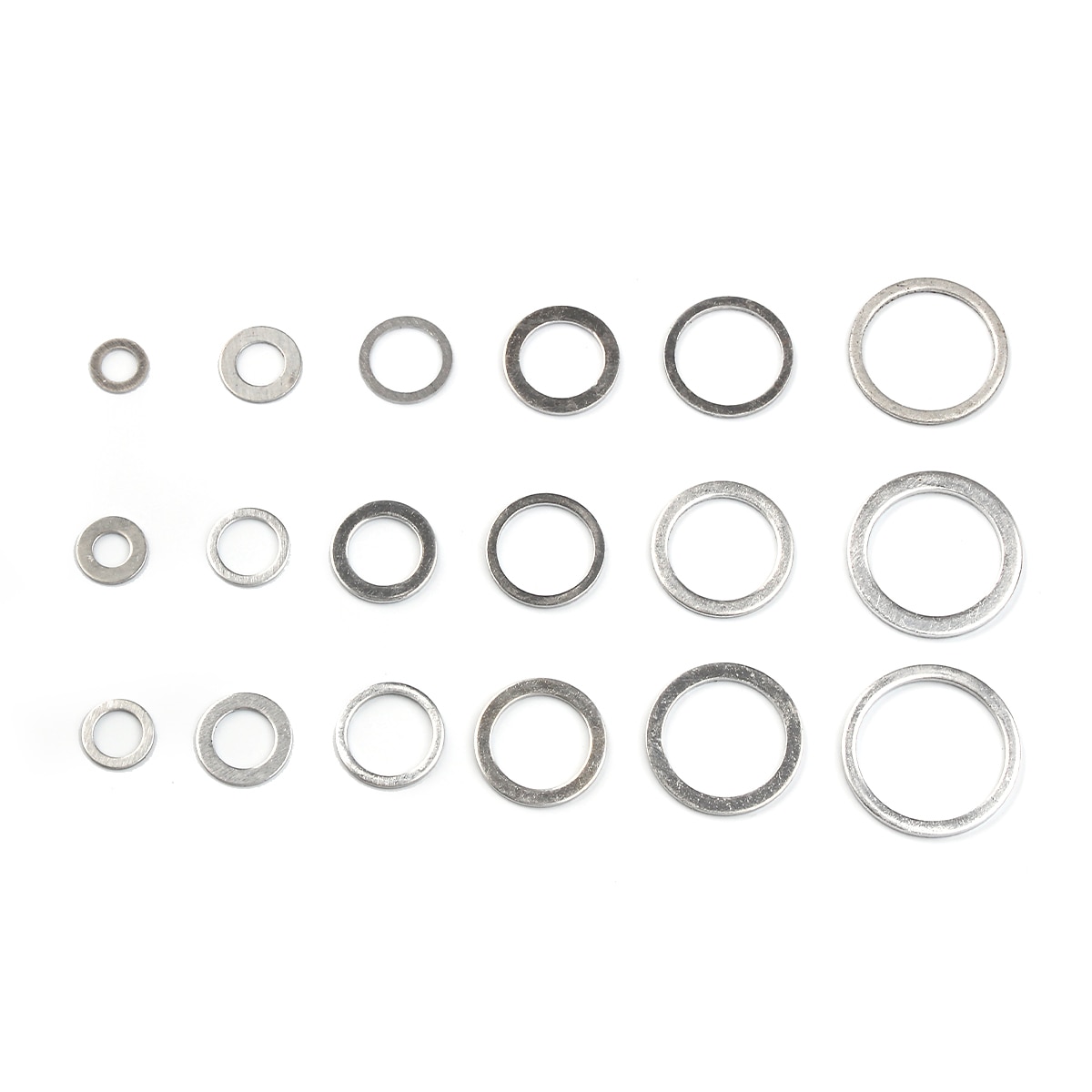 450pc pakninger skiver pakning aluminium flat metall skive pakning assortert aluminium tetningsringer sett