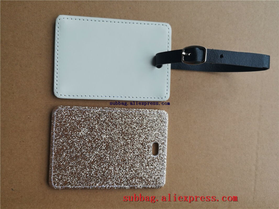 Nouvelle étiquette de bagage en cuir blanc de paillettes de sublimation impression de transfert de coeur étiquettes de bagage personnalisées consommables 10 pièces/lot