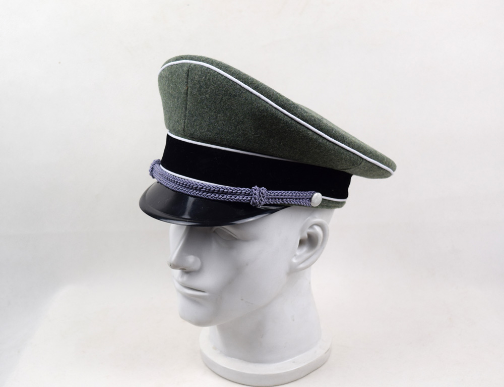 Officer Hat - German Elite Style - Chin Cords - Reenactment Cap