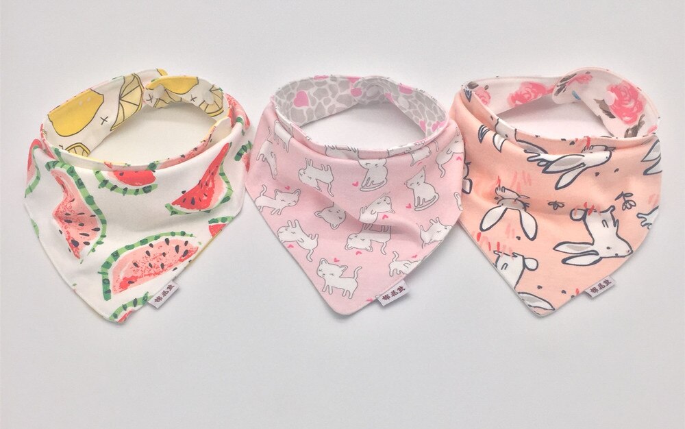 Babadores de bebê tamanho grande menino menina algodão burp panos moda estampa animal do bebê duplo uso bandana babadores