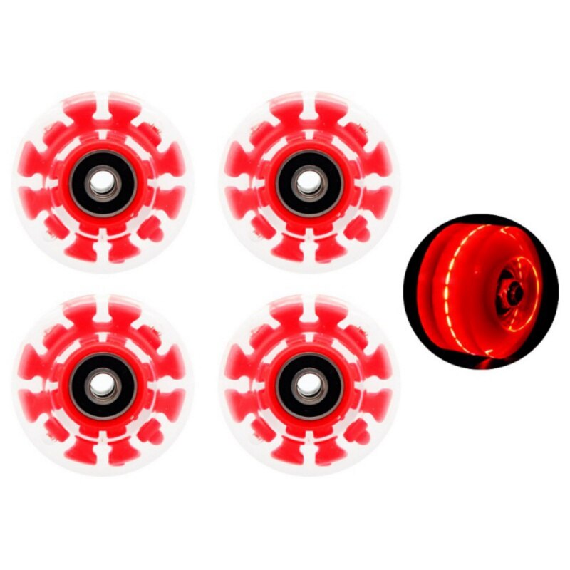 4Pcs Glow Skate Flash Wheel Micro Scooter Flashing Roller Back Rear Skateboard Scooter Ball Roller Wheels: E