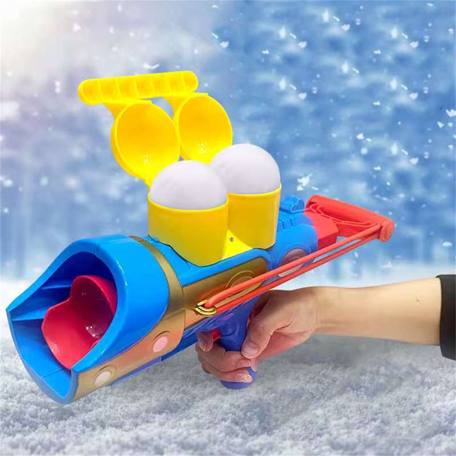 Snowball Shoot Launcher Round Snowball Maker Mold With Handle Perfect For Kids Funny Party Play Snowman Tool