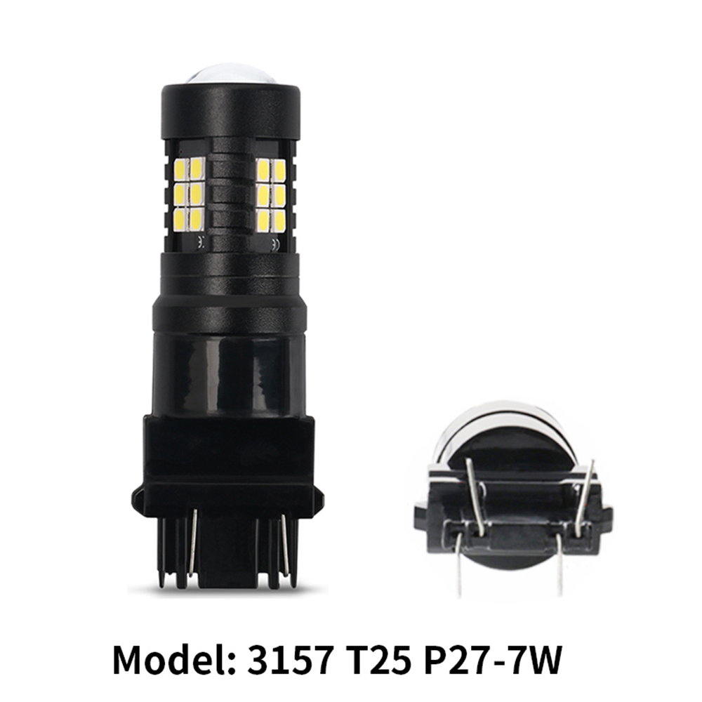 Bilkupé led-belysning 1157 -facks 15d 7443 canbus för automatisk blinkers bromslampa 12v 5w utan fel 3030*21 smd med hd-lins röd och gul: Gul / 3000k