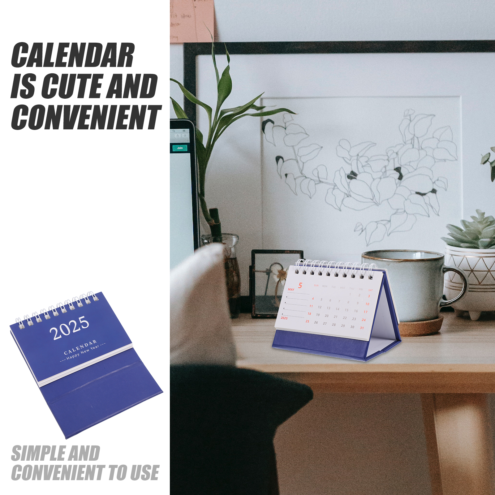 Desktop Calendar Simple Notepad Daily Use Standing Calendar Household Calendar Decorative Monthly Calendar Home Supply