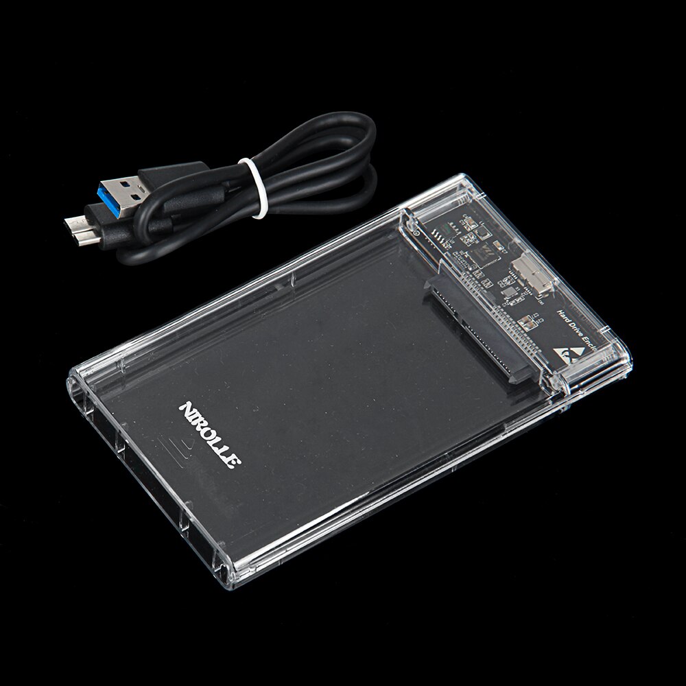 Transparente Tipo USB3.0-C Caso Adaptador DVD HDD Sata SSD Optibay Caddy 9.5 milímetros 2.5 polegada Caixa de Disco Rígido gabinete